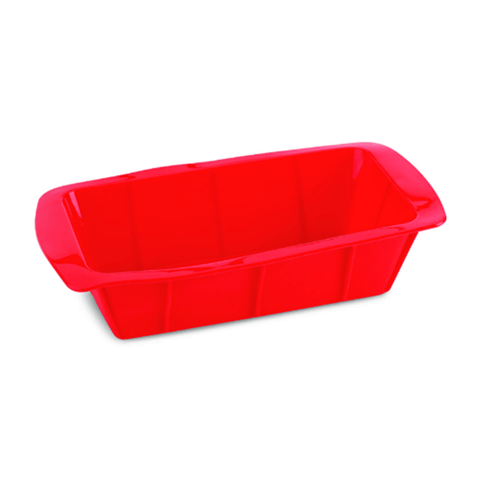 Forma De Bolo Retangular Em Silicone Vermelha 27,5Cm - Hauskraft