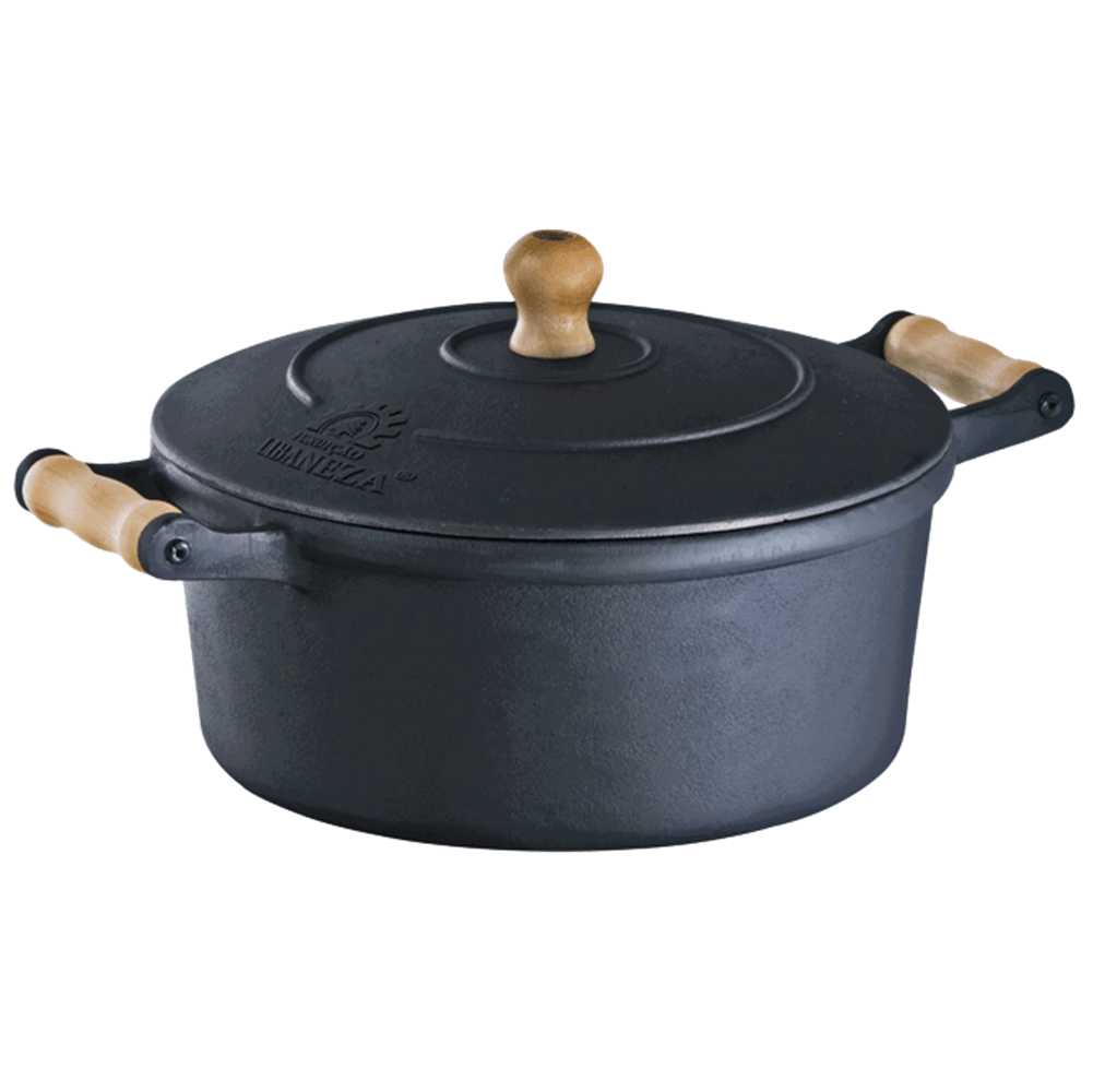 Caçarola De Ferro Com Alça De Madeira 18Cm - Libaneza