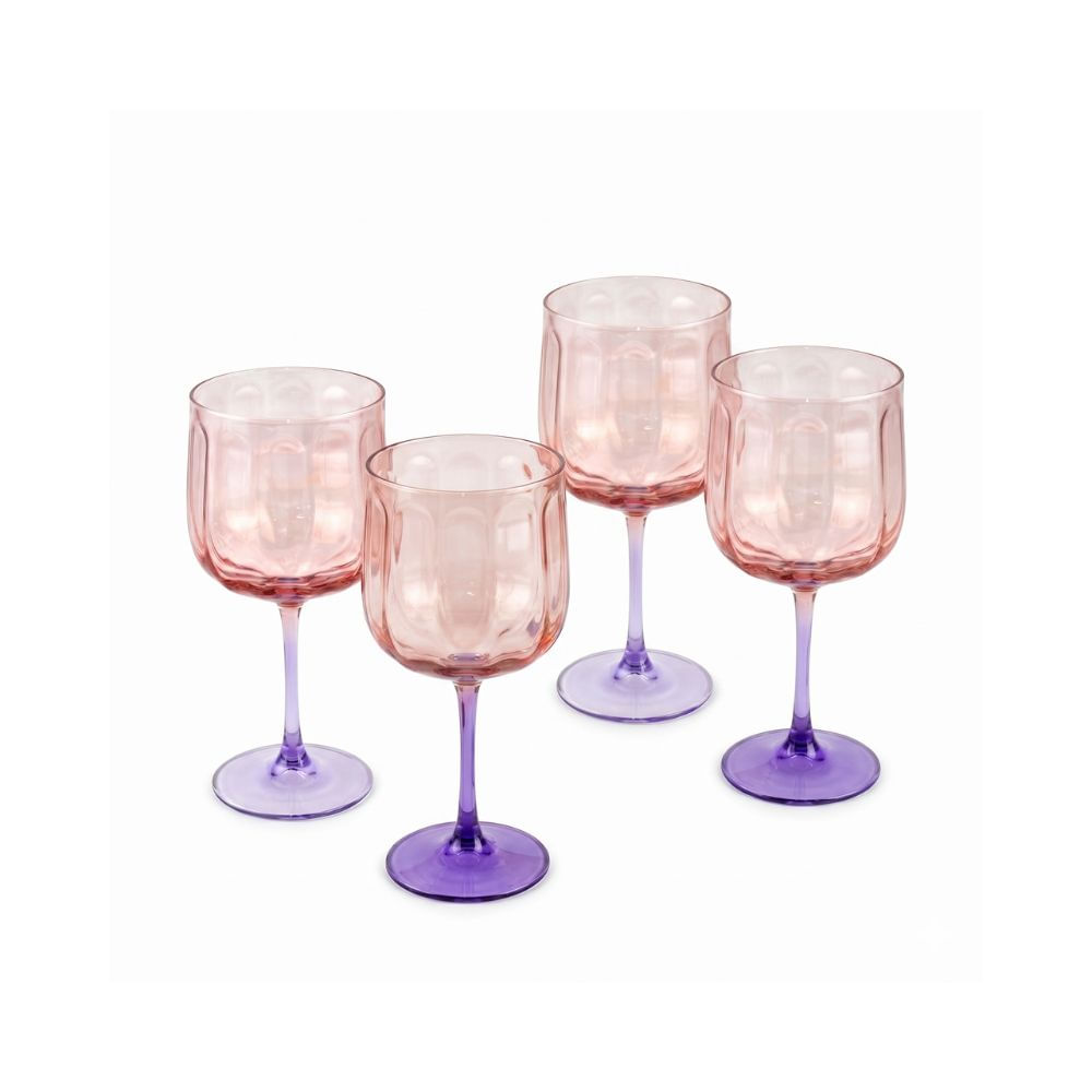 Taça de Vinho Bicolor 500ml 4 Peças - La Home